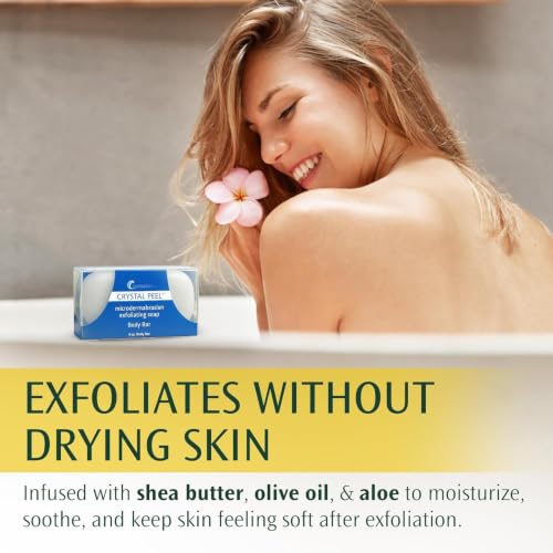 Exfoliating Bar Soap for Men & Women - Lemongrass 4oz | Crystal Peel Microdermabrasion