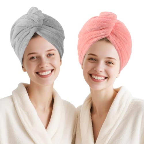 Microfiber Hair Drying Towel Wrap - Super Absorbent & Soft