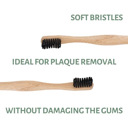 Bamboo Charcoal Toothbrush 4 Pack - Eco-Friendly Manual Oral Care Set