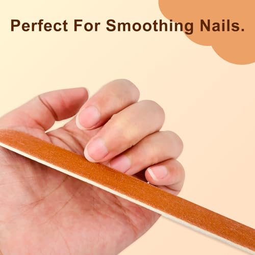 LNAUJS 24 Pack Dual-Sided Nail Files - 7 Inch Wooden Emery Boards
