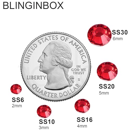 BLINGINBOX Siam 6mm Flatback Resin Rhinestones 5000pcs for Crafts & Nail Art
