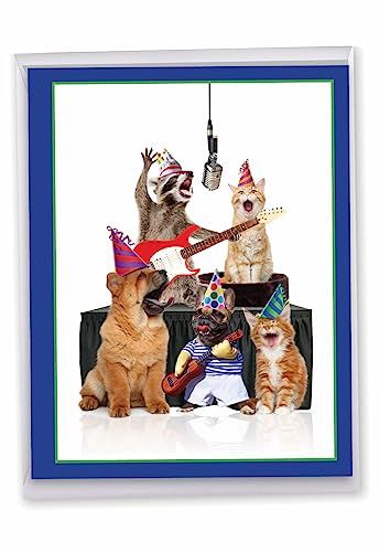 NobleWorks Jumbo Happy Birthday Card with Animal Band Design