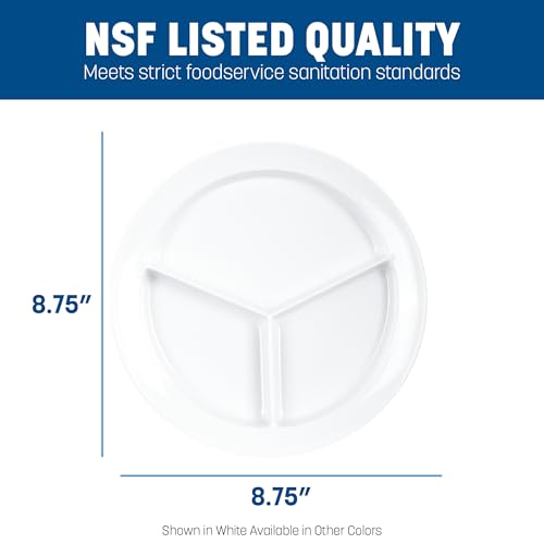 Carlisle Kingline 3-Compartment Melamine Plate, 8.75" Tan