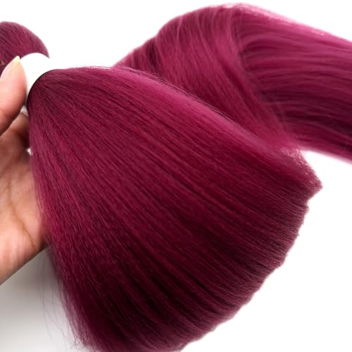 Pre Stretched Burgundy Boho Braiding Hair Extensions - Curly Wavy Crochet Hair for Black Women