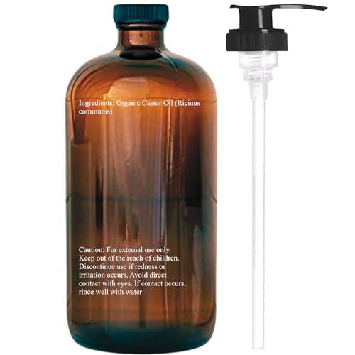 Essentially KateS Organic Castor Oil 16 Fl Oz - Cold Pressed for Skin, Hair & Nails