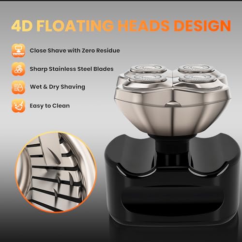 2 Pack SZJKC Pro 4 Shaver Replacement Head Blades for Gold/Platinum/Silver Butterfly Kiss Pro 4-Head, Floating Design