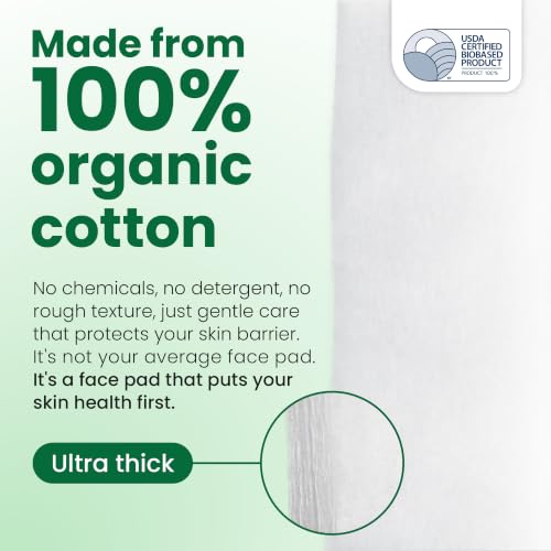 Clean Skin Club Cloud Pads, Ultra-Soft & Thick Face Pads, 100% Organic Cotton Dermatologist-Approved Makeup Remover and Toner Applicator, Sensitive-Skin Safe, 60 Count (Pack of 1)