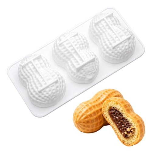 Peanut Shaped Silicone Baking Mold - 3-Cavity Pastry Maker