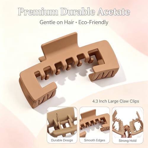PlurrShye Hat-Friendly Hair Claw Clips for Baseball Caps, 3 Pack