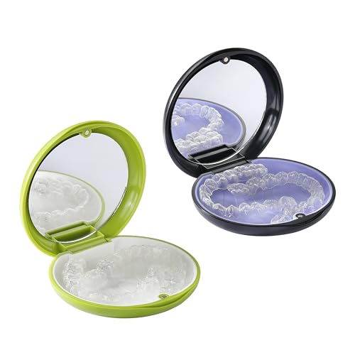 Invisalign Retainer Case with Mirror - Compact & Stylish Design