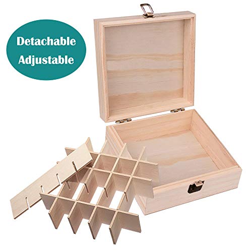 Pure Vie 25-Slot Wooden Essential Oil Storage Box with Container Cap Labels - Elegant Travel Organizer