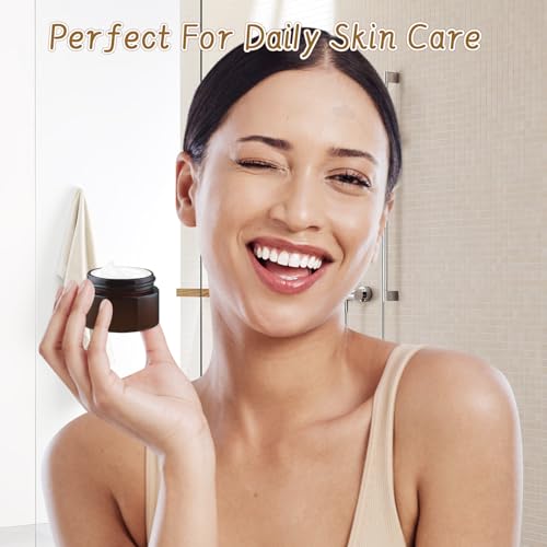 24 Pcs 15g Amber Glass Cosmetic Jars with Lids - Refillable Travel Containers