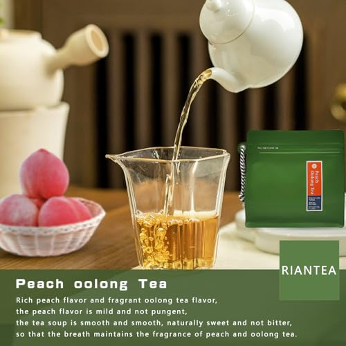 RIANTEA Peach Oolong Tea Bags - 32 Individually Wrapped Bags