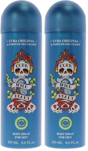 Cuba Original Wild Heart Men Body Spray 6.6 oz (Pack of 2)