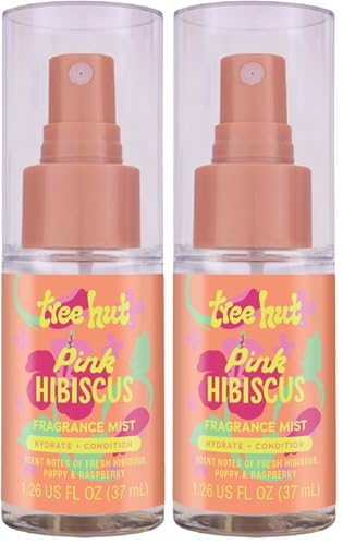 Tree Hut Pink Hibiscus Hydrating Hair & Body Mist, Travel Size, 2 Pack