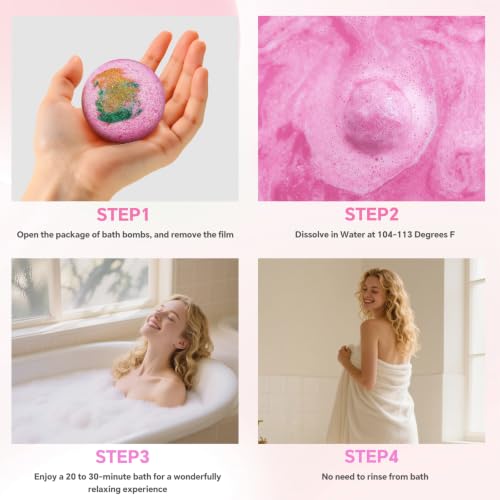 CalmNfiz 12-Piece Natural Bath Bomb Gift Set with Shea Butter