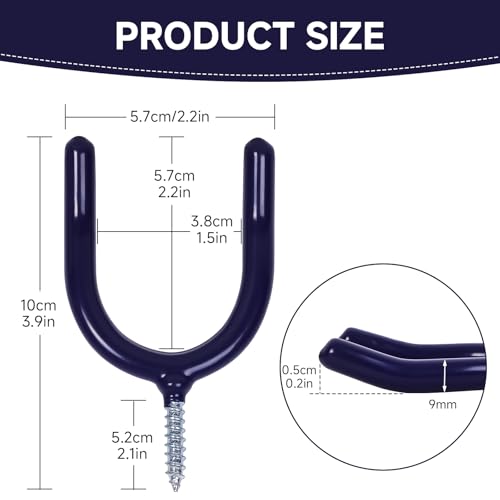 Heavy-Duty Steel U Hooks - 6 Pack Anti-Slip Garage Storage System