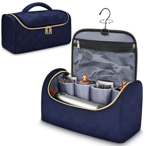 Mancro Padded Travel Case for Dyson Airwrap & Shark FlexStyle, Blue