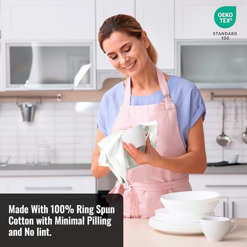 Super Absorbent Flour Sack Dish Towels - 100% Cotton, 28"x28" (Pack of 6)