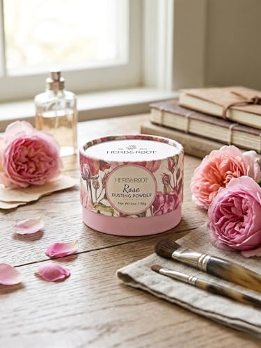 Rose Dusting Powder - Talc-Free Body Powder with Arrowroot & Magnesium, 2 oz Travel Size