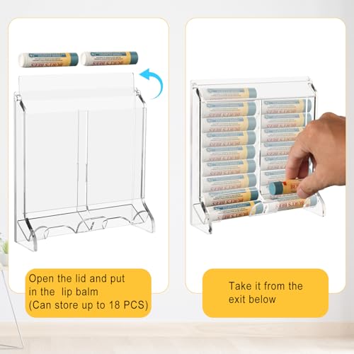 Automatic Lip Balm Dispenser & Organizer - Holds 18 Tubes, Wall-Mountable