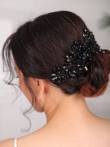 Black Rhinestone Bridal Hair Comb | Wedding & Party Hair Accessories