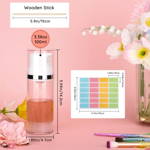 Segbeauty 3.38oz Airless Pump Cosmetic Travel Bottles - 3 Pack