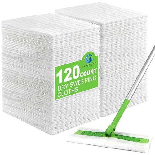 GLIMGLINT Disposable Dry Sweeping Cloths for Swiffer - 120 Count