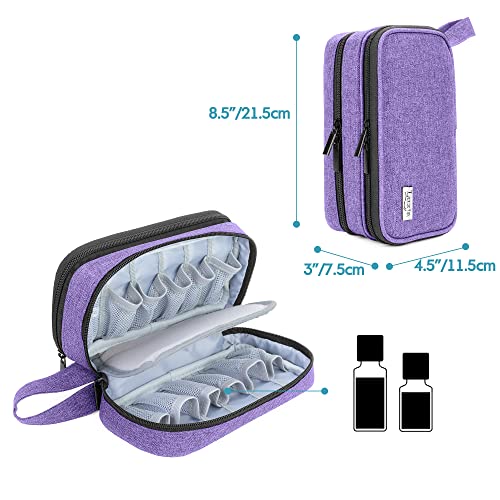 LUXJA Double-Layer Essential Oil Case - Holds 12 Bottles, Purple