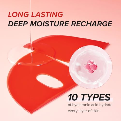 Mary&May Red Ginseng Hydrogel Mask - 4 Vegan Sheets for Radiant Skin