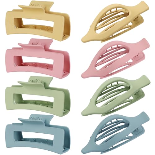 CHANDAT Hair Clips Set for Women - 8 Assorted Claw & Flat Clips