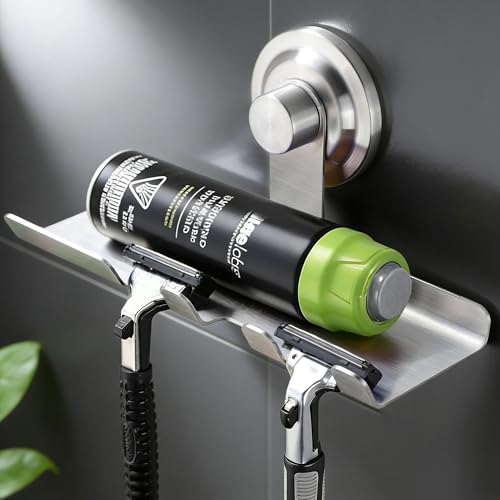 Removable Suction Cup Razor Holder for Shower Wall - Heavy-Duty Stainless Steel