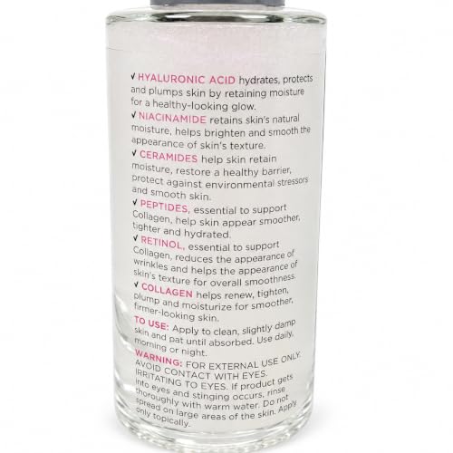 Global Beauty Care Power Serum - Hydrating Face Serum with Hyaluronic Acid, 1.7 oz