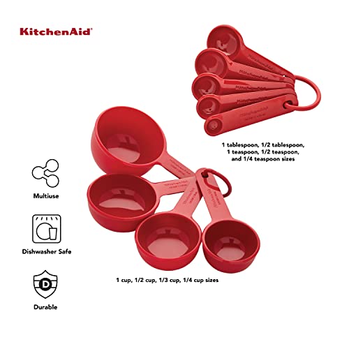 KitchenAid 9-Piece Measuring Cup & Spoon Set, Empire Red
