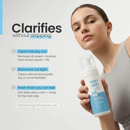 Natural Outcome Teen Skin Face Wash - Gentle Foaming Cleanser for Acne Prevention, 5 oz
