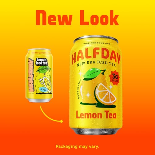 Halfday Prebiotic Lemon Iced Tea - 12 Fl Oz Can (Pack of 5)