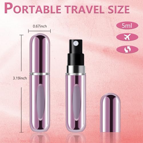 opasyo Refillable Perfume Atomizer - 5ml Leak-Proof Travel Spray Bottle Set