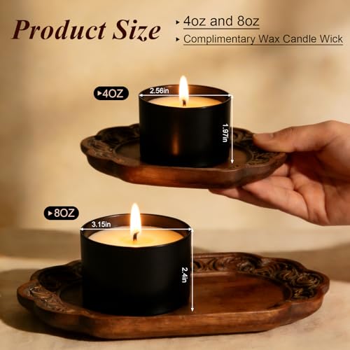 8oz Black Candle Tins with Lids - Heavy-Duty Metal Containers (10-Pack)