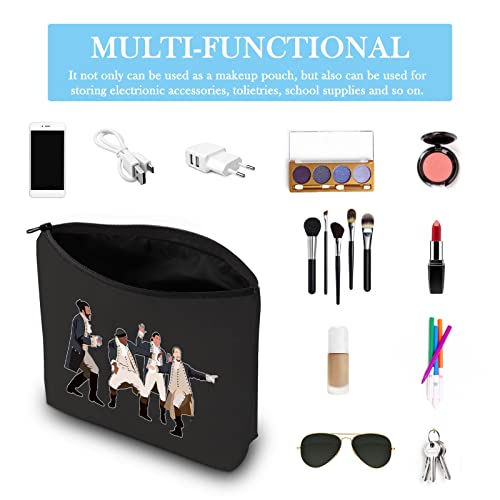 GJTIM Musical Gift Makeup Bag - HamMusical Black Zipper Pouch for Theatre Fans