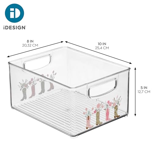 iDesign Clear Bathroom Organizer Bin - Cowgirl Print, Stackable