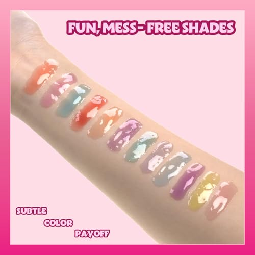 Barbie Lip Gloss Set - 12-Piece Plant-Based Makeup for Girls