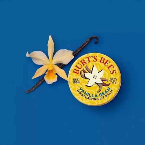 Burt's Bees Vanilla Bean Lip Balm Tin 0.3 oz Natural Moisturizer for Dry Lips