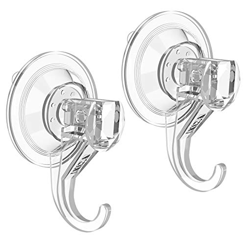 Heavy Duty Shower Suction Cup Hooks - 6 Pcs Clear, Removable & Reusable