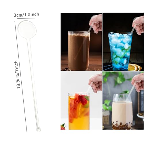 50Pcs Transparent Cocktail Swizzle Sticks - 7 Inch Plastic Mixing Stirrers