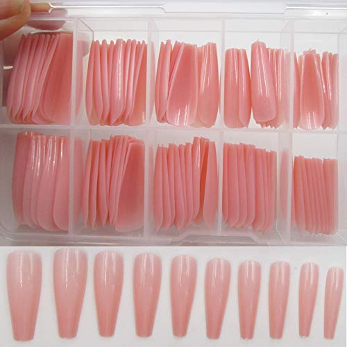 100pc Nude Coffin Press on Nails - Ballerina Acrylic Tips