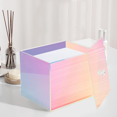 Acrylic Disposable Face Towel Holder - Rainbow Countertop Storage Box