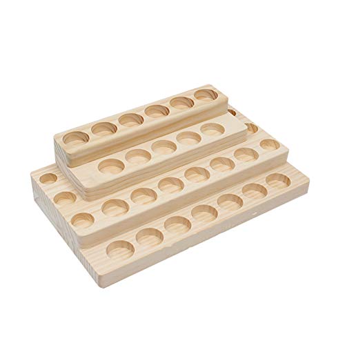 Pure Vie 4-Tier Wooden Essential Oil Storage Box - 30-Slot Organizer