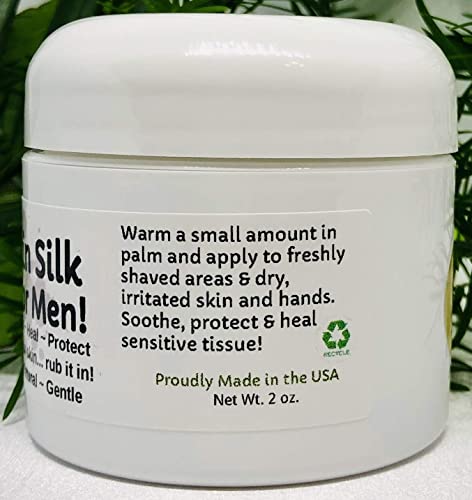 Men's Natural Skin Silk Balm for Dry & Shaved Skin - Vegan, Soothing, 2oz