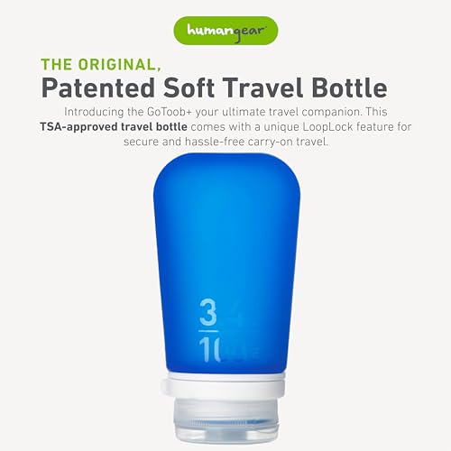 humangear GoToob+ Large Silicone Travel Bottle - 3.4 oz, Dark Blue