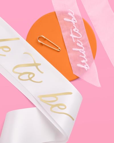 Bride To Be Sash & Hair Bow Set - Gold Foil Embroidered Accessories